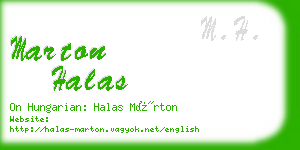 marton halas business card